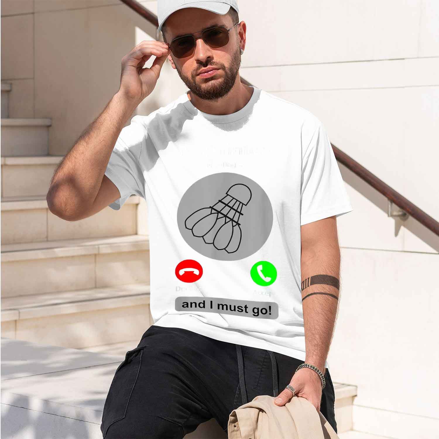 Casual Style Men's T-Shirt Bad – Badminton Is Calling recenzja i cena