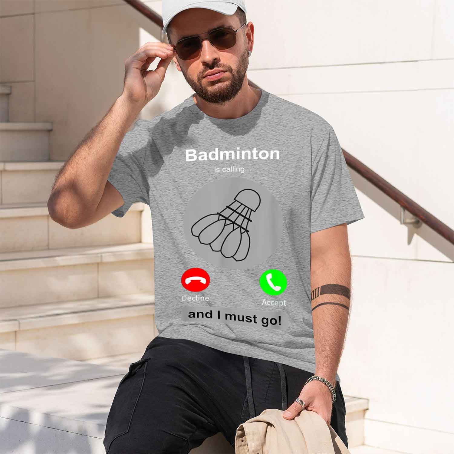 Casual Style Men's T-Shirt Bad – Badminton Is Calling recenzja i cena