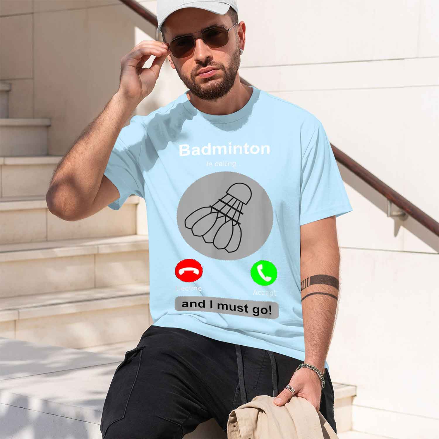 Casual Style Men's T-Shirt Bad – Badminton Is Calling recenzja i cena