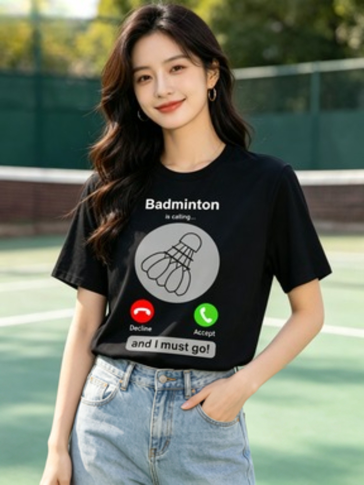 Women's Fun Badminton T-Shirt  – Badminton Quotes Short recenzja i cena